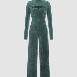 Velvet jumpsuit wide leg